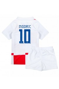 Fotbalové Dres Chorvatsko Luka Modric #10 Dětské Domácí Oblečení ME 2024 Krátký Rukáv (+ trenýrky)